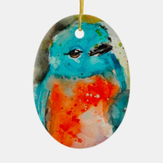 Blue Bird-Ornament Keramisch Ornament (Voorkant)