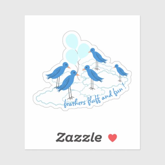 Blue Bird Party Sticker (Vel)