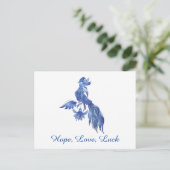 Blue Bird Phoenix Briefkaart (Staand voorkant)