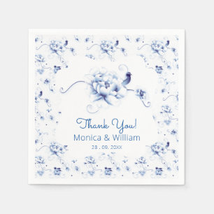 Blue Bird Roos Chinoiserie Floral Servet