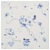 Blue Bird Roos Chinoiserie Floral Stof (Swatch)