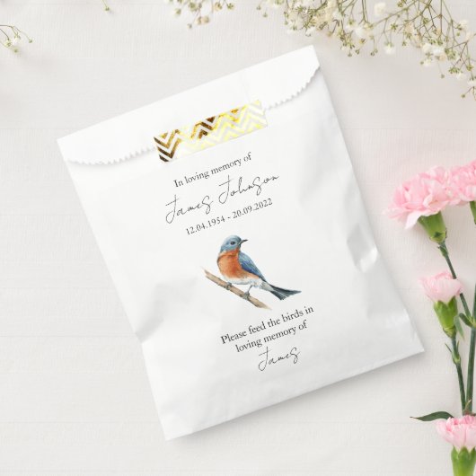 Blue Bird Seed Memorial begrafenis Bedankzakje (Gezegeld)