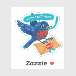 Blue Bird Sticker Mail Carrier