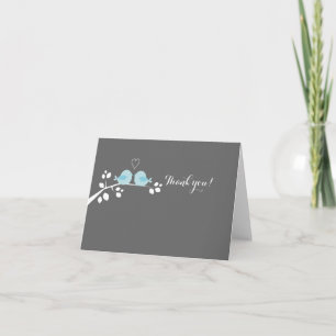 Blue Bird Wedding Couple Bedankt voor je briefkaar