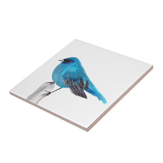 Blue Bird Wildlife Waterverf Kleurrijk Tegeltje (Zijkant)