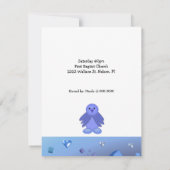 Blue Birdie Baby shower Invitation Kaart (Achterkant)