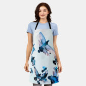 Blue Birds All-Over Print Schort (Gedragen)