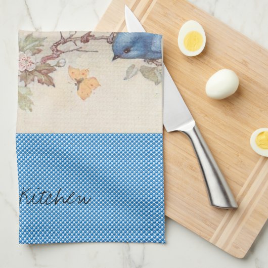 Blue Birds Cuisine Serviette à main (Quart Plié)