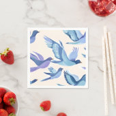Blue Birds Flying | Modern Watercolor Servet (Insitu)