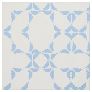 Blue Birds geometrische cirkel print quilt patroon Stof