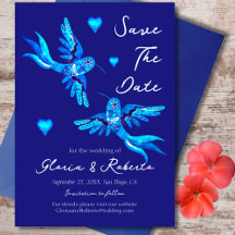 Blue Birds Mexicaanse Bruiloft Save The Date Kaart