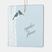 Blue Birds Together Forever Christmas Keramisch Ornament (Links)