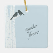 Blue Birds Together Forever Christmas Keramisch Ornament (Voorkant)