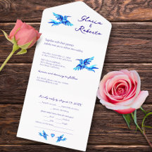Blue Birds tout en un mariage mexicain Invitation