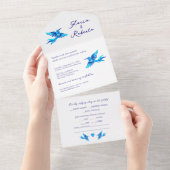 Blue Birds tout en un mariage mexicain Invitation (Déchirure)
