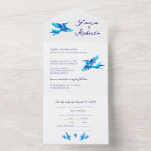 Blue Birds tout en un mariage mexicain Invitation (À l'intérieur)