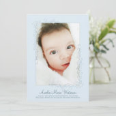  Blue Birth Announcement Boy Kaart (Staand voorkant)