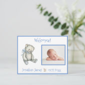 Blue Birth Photo Beer Baby Aankondiging (Staand voorkant)