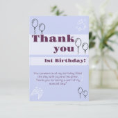 Blue Birthday bedankkaart (Staand voorkant)