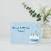 Blue Birthday Briefkaart (Staand voorkant)