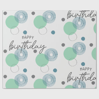 Blue Birthday Cadeaupapier