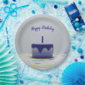 Blue Birthday Cake Papieren Bordje (Feest)