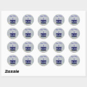 Blue Birthday Cake Ronde Sticker (Vel)