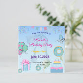 Blue  Birthday Invitation (Debout devant)