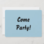 Blue Birthday Invitation Kaart (Achterkant)