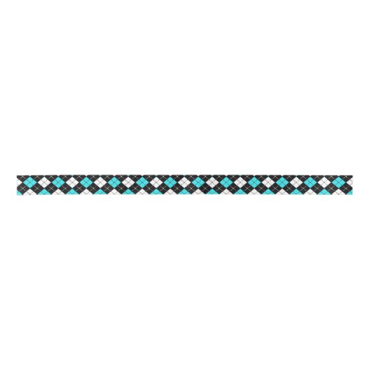 Blue Black and White Argyle Pattern Lint (Voorkant)