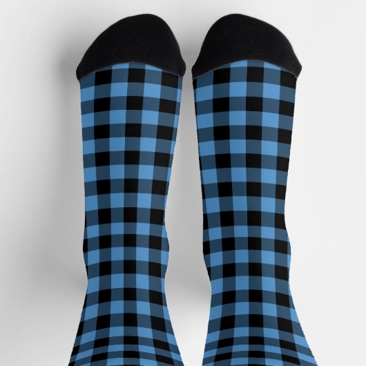 Blue Black Buffalo Check Pattern Sokken (Top)