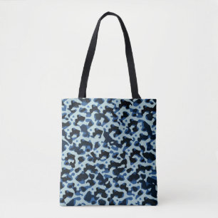 Blue Black Camo Abstract Patroon Draagtas