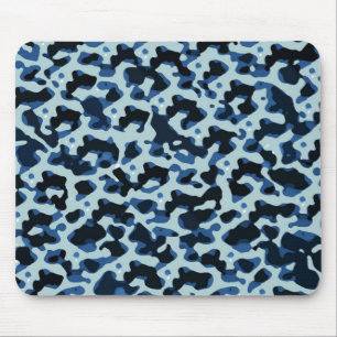 Blue Black Camo Abstract Patroon Muismat