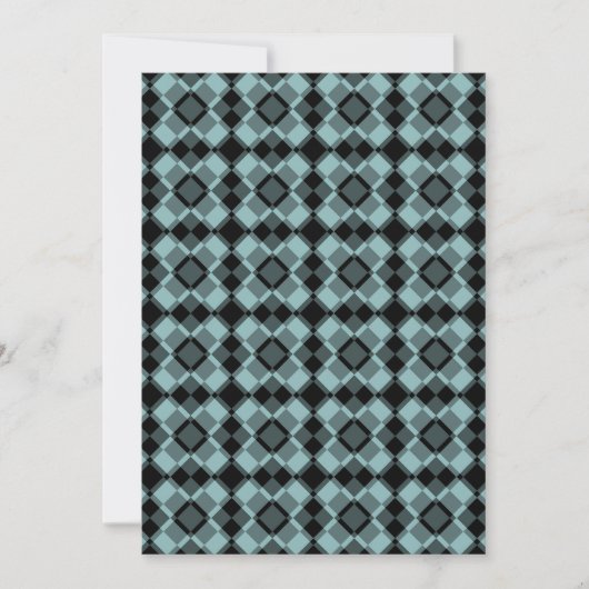 Blue Black Checker Argyle Pattern Kaart (Voorkant)