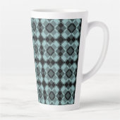 Blue Black Checker Argyle Pattern Latte Mok (Rechts)
