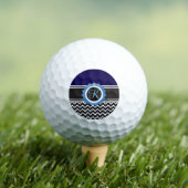 Blue Black Chevron Monogram Golfballen (Insitu Shirt)