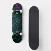 Blue Black Cyber Skateboard (Voorkant)