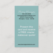 Blue Black Damask Visitekaartjes (Achterkant)