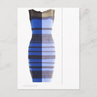 Blue Black Dress White en Gold Split Photo Pic Briefkaart