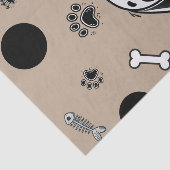 Blue & Black Fish Botten Puppy Hondenverjaardagsfe Tissuepapier (Detail)