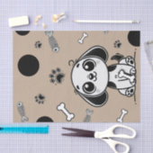 Blue & Black Fish Botten Puppy Hondenverjaardagsfe Tissuepapier (Craft)