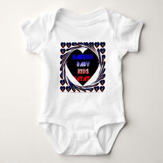 Blue Black Hakuna Matata Baby Kinder Design.png Romper (Voorkant)