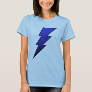 Blue Black Lightning Bolt Damt T Shirt