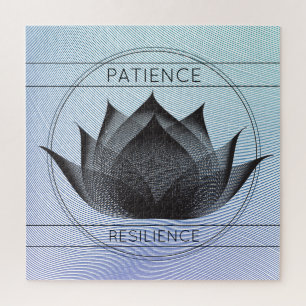 Blue Black Lotus Patience Resilience Floral Symbol Legpuzzel