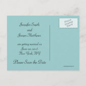 Blue Black Modern Enregistrer la date Cartes posta (Dos)