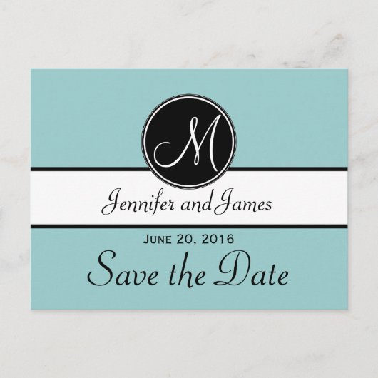 Blue Black Modern Save the Date Briefkaarten (Voorkant)