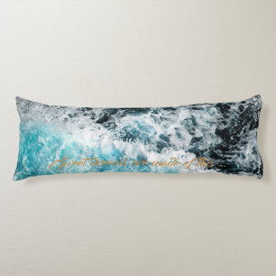 Blue Black Ocean Waves Hawaï Lichaamskussen
