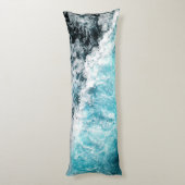 Blue Black Ocean Waves Hawaii  Lichaamskussen (Achterkant (Verticaal))