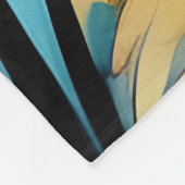 Blue Black Raven, blue and gold abstract Fleece Deken (Hoek)