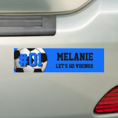 Blue Black Soccer Team Bumpersticker (Op auto)